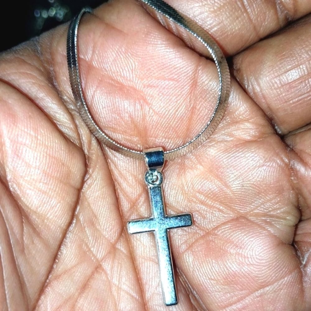 Beautiful Stainless and Steep Cross Necklace For Adults